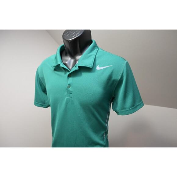 Nike Court Tennis Polo Dri Fit Performance Green Short Sleeve Golf Mens Medium - Picture 2 of 9